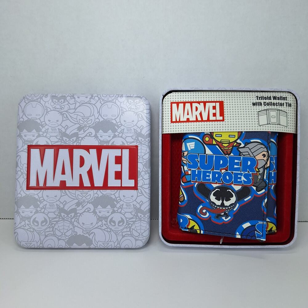 NWT Marvel Comics Superheroes Trifold Wallet Iron Man Captain America Thor Hulk